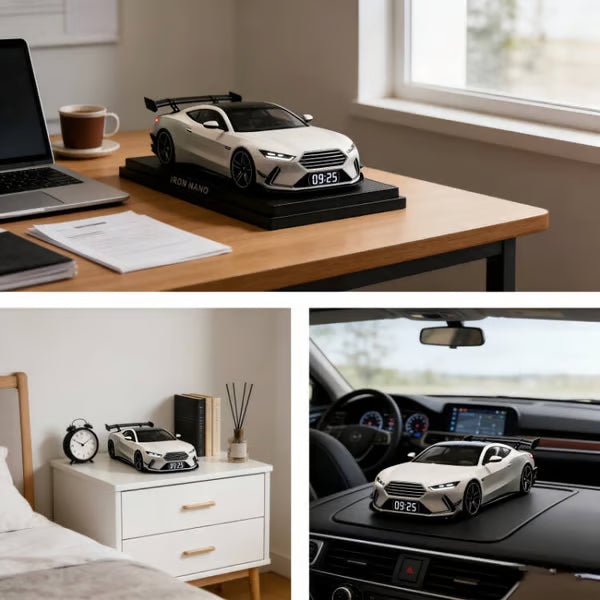 📢📢60% KEDVEZMÉNY !-🏎️Hiperautós ébresztőóra –🏎️Valósághű GTR motor és fényeffektek