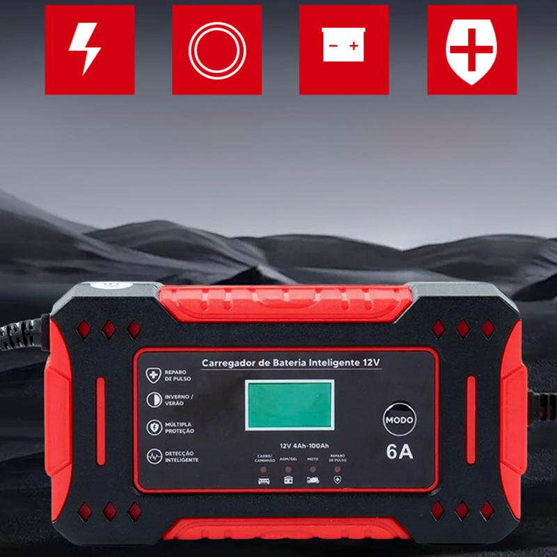 🚗⚡Hordozható okos autós akkumulátortöltő